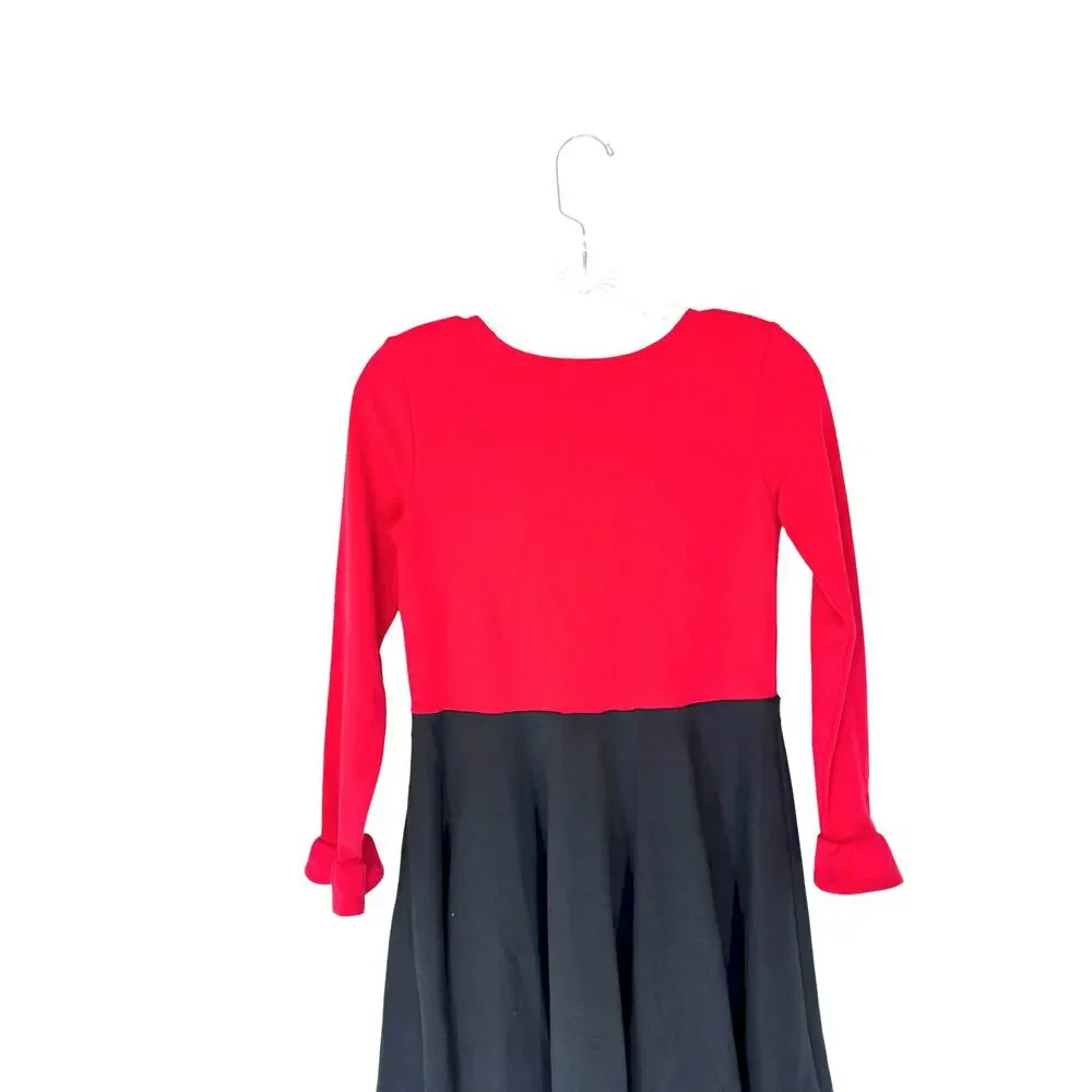 Polo Ralph Lauren Girl's Dress Black Red Holiday‎ Christmas Long Sleeve Large